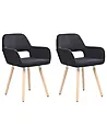 Set of 2 Dining Chairs CHICAGO Fabric Black
