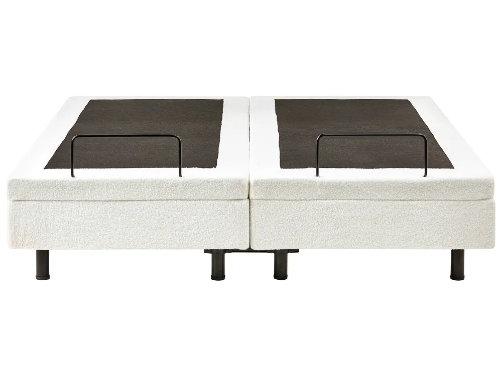 Adjustable Bed without Headboard Boucle DUKE 160 x 200 cm (EU King Size) Off-White_1011449