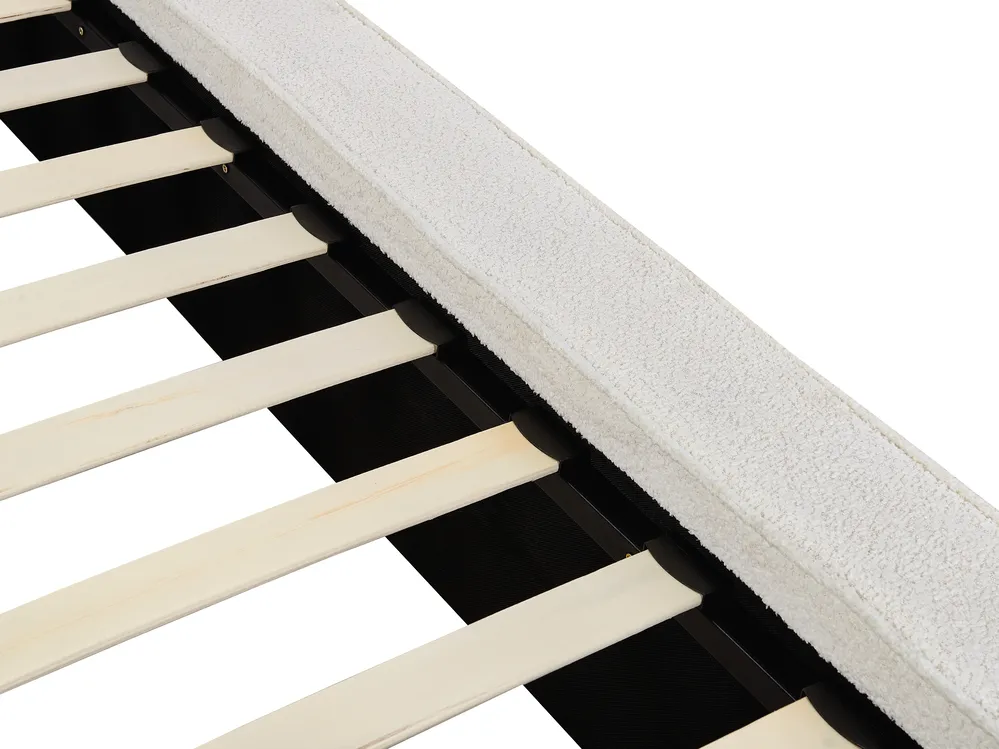Bed Boucle MIRANDE 160 x 200 cm (EU King Size) Off-White_943326