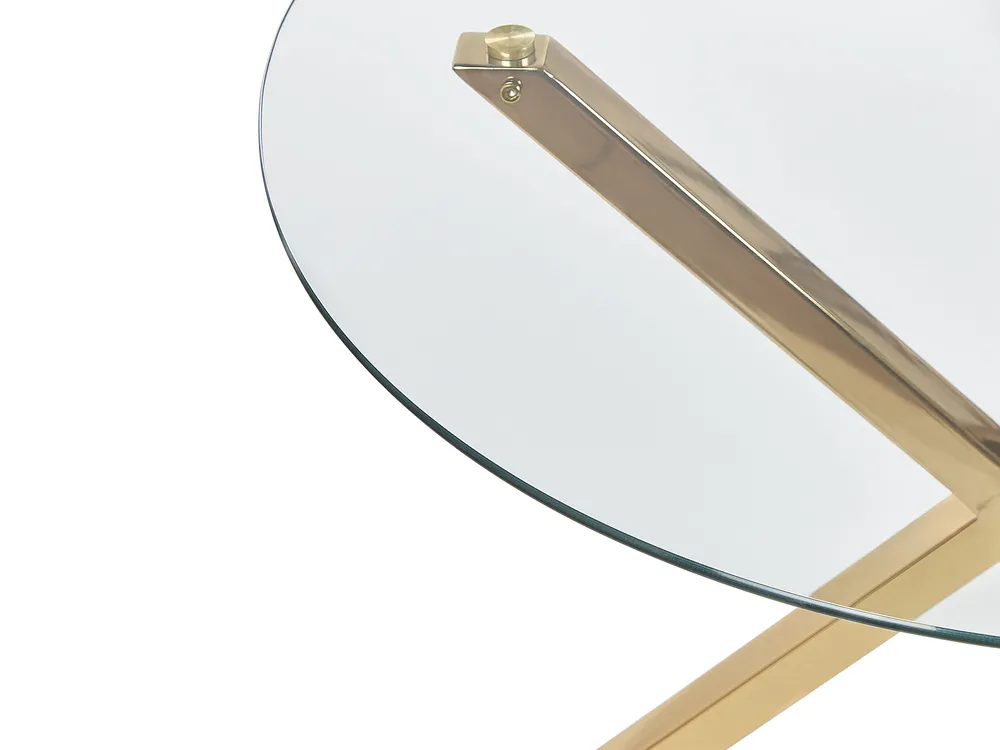 Dining Table SAVONI Gold 90 cm 90 cm Tempered Glass_821724
