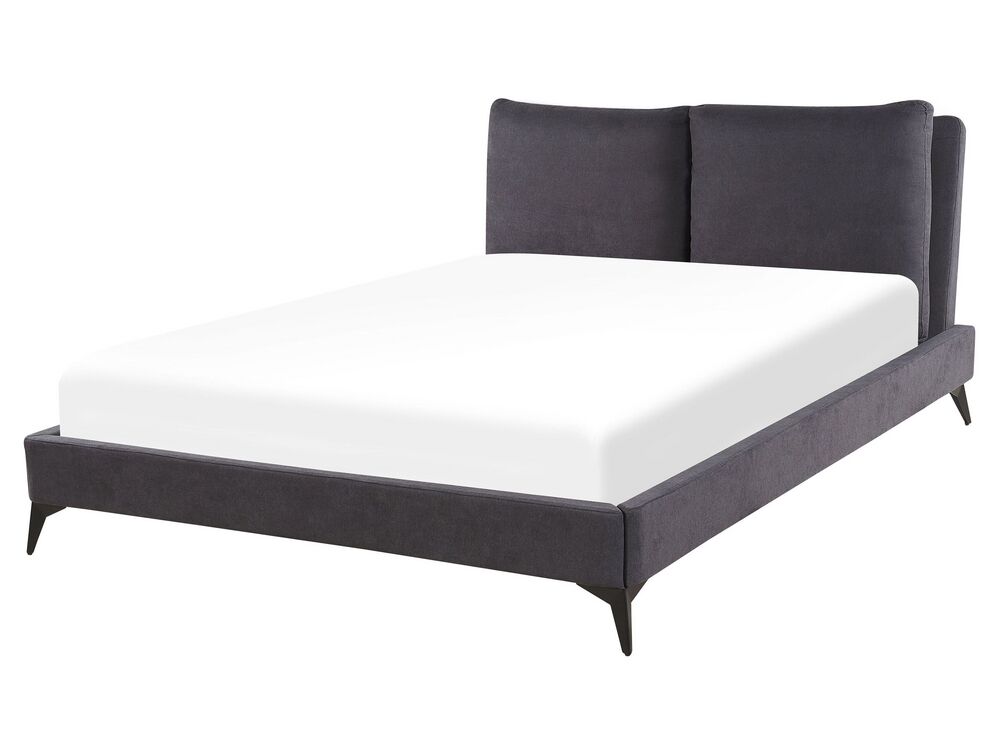Bed Velvet MELLE 160 x 200 cm (EU King Size) Dark Grey