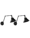 Wandlampe 2er Set NARVA verstellbar Metall Schwarz