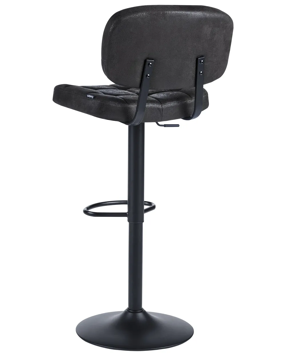 Set of 2 Bar Stools TILTON Swivel Faux Suede Black_1078324