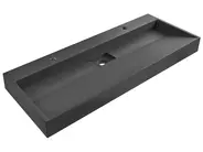 Doppel-Hängewaschbecken QUENKO 120 x 46 cm Mineralguss Schwarz_981390