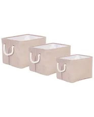 Set of 3 Baskets DARQAB Cotton Taupe_849710