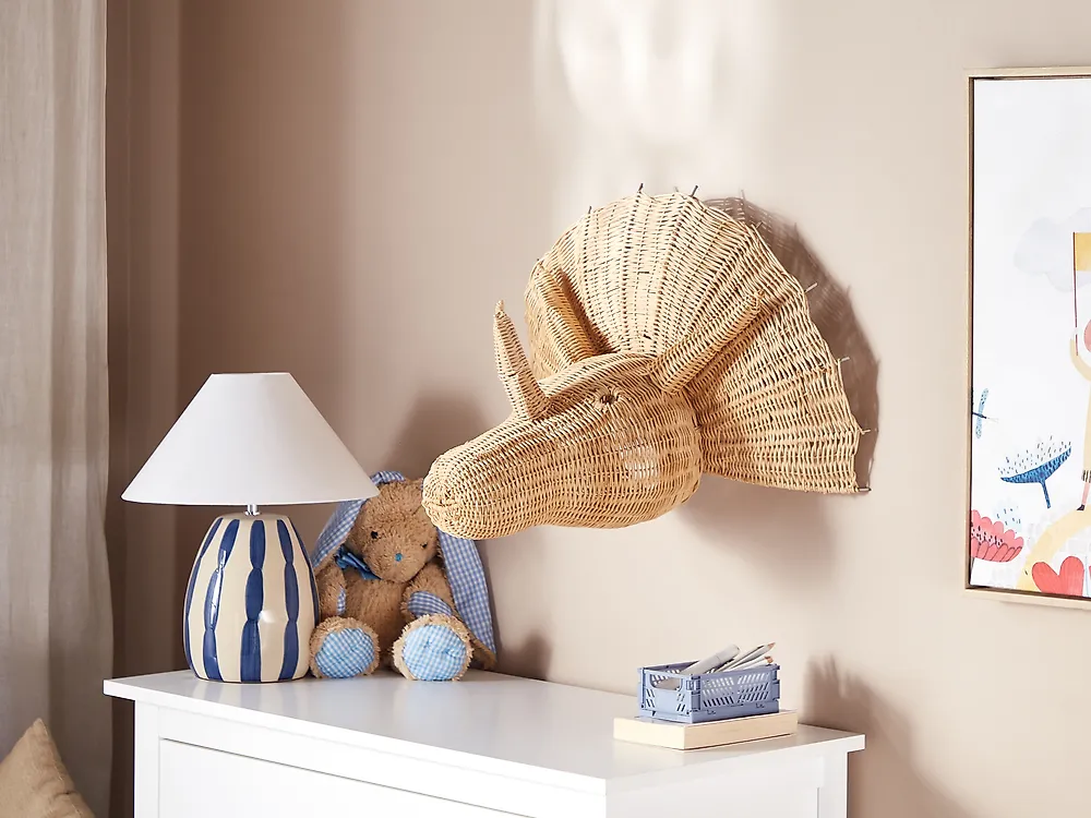 Wall Decor Dinosaur BIOKO 44 cm Rattan Natural_1187991