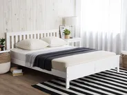Bett mit Lattenrost Kiefernholz MAYENNE 160 x 200 cm Weiß_734353