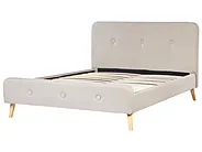 Bett mit Lattenrost Stoff RENNES 160 x 200 cm Hellbeige_684056