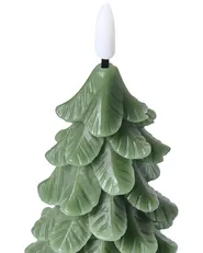 Set of 3 LED Candles VELOURA 16 cm Christmas Tree Green_1015943
