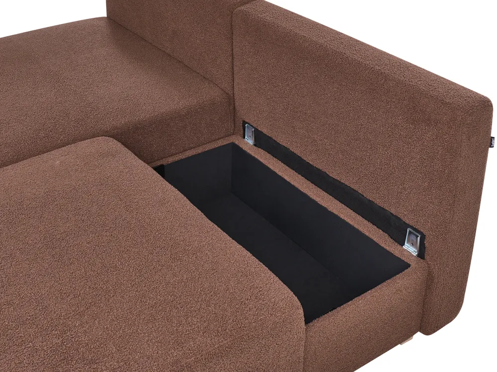 Modul Ecksofa NERBO Bouclé Braun linksseitig_1034422
