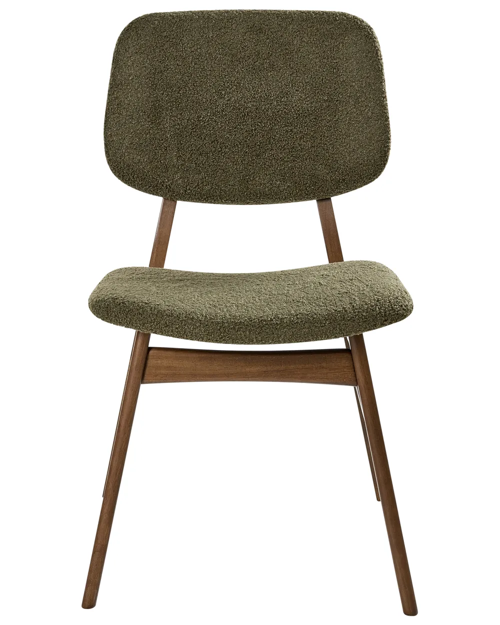 Set of 2 Dining Chairs ELAINE Boucle Dark Brown/ Green_1015949