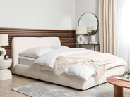 Bett mit Stauraum BLAGNAC Bouclé Cremeweiß 160 x 200 cm_897406