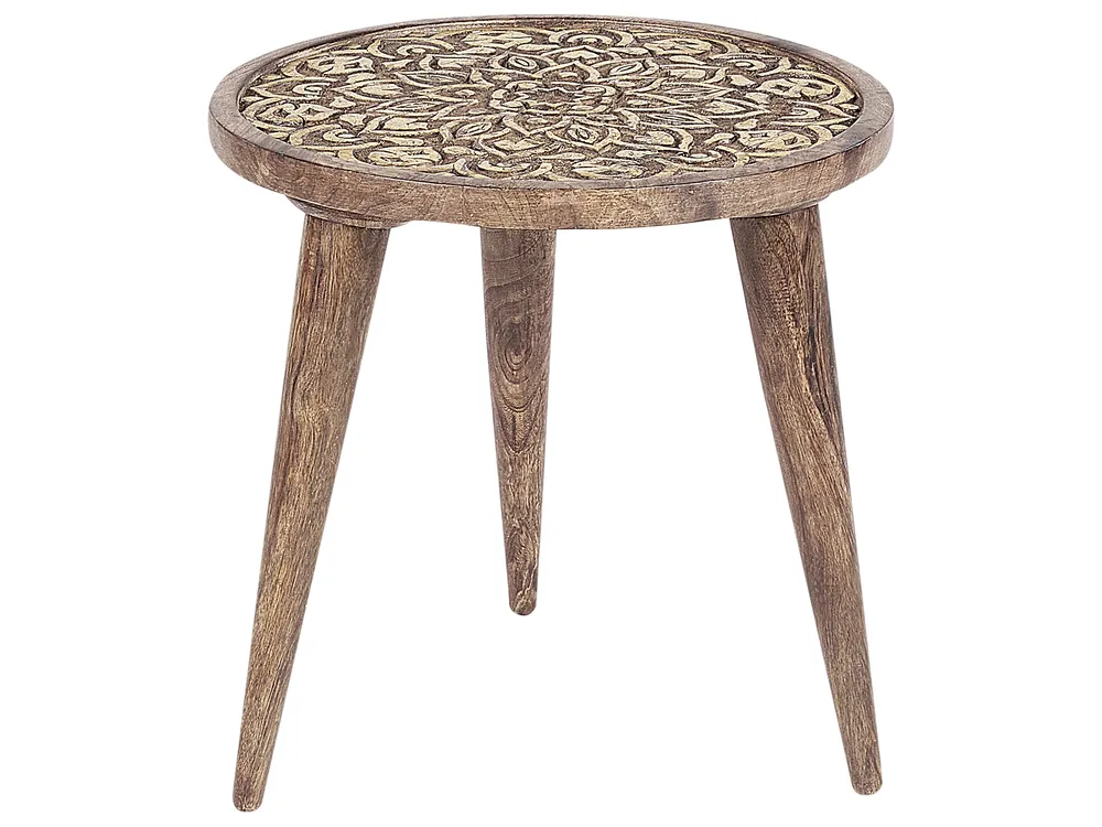 Set of 2 Side Tables RANJA Mango Wood Brown_857328