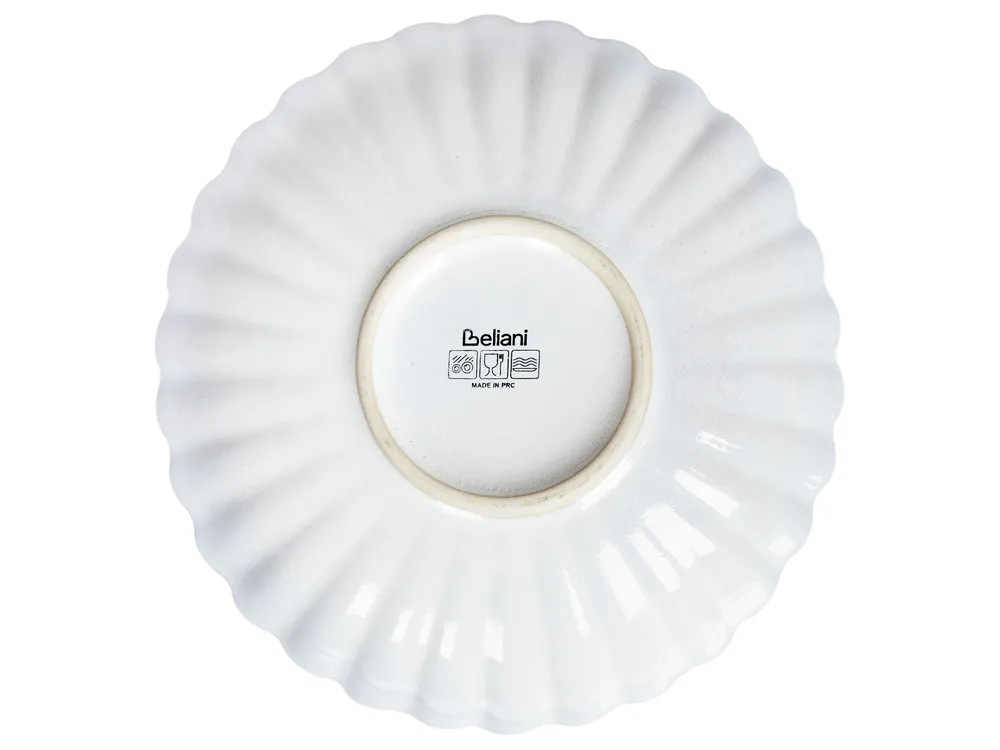 Set of 8 Deep Plates NETTLE Stoneware Off-White_986490