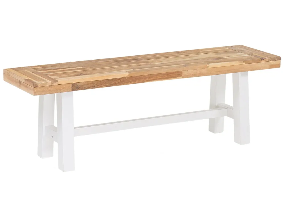 Gartenbank SCANIA 140 cm Akazienholz Weiß
