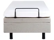 Verstellbares Bett ohne Kopfteil Stoff DUKE 80 x 200 cm Beige_951698