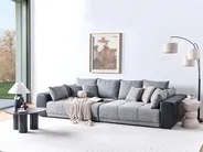 Sofa 4-Sitzer TORPO Stoff Grau_733401