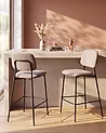 Set mit 2 Barstühlen DUETTE Kunstleinen Taupe