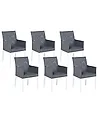 Gartenstuhl 6er Set BACOLI Stoff Dunkelgrau