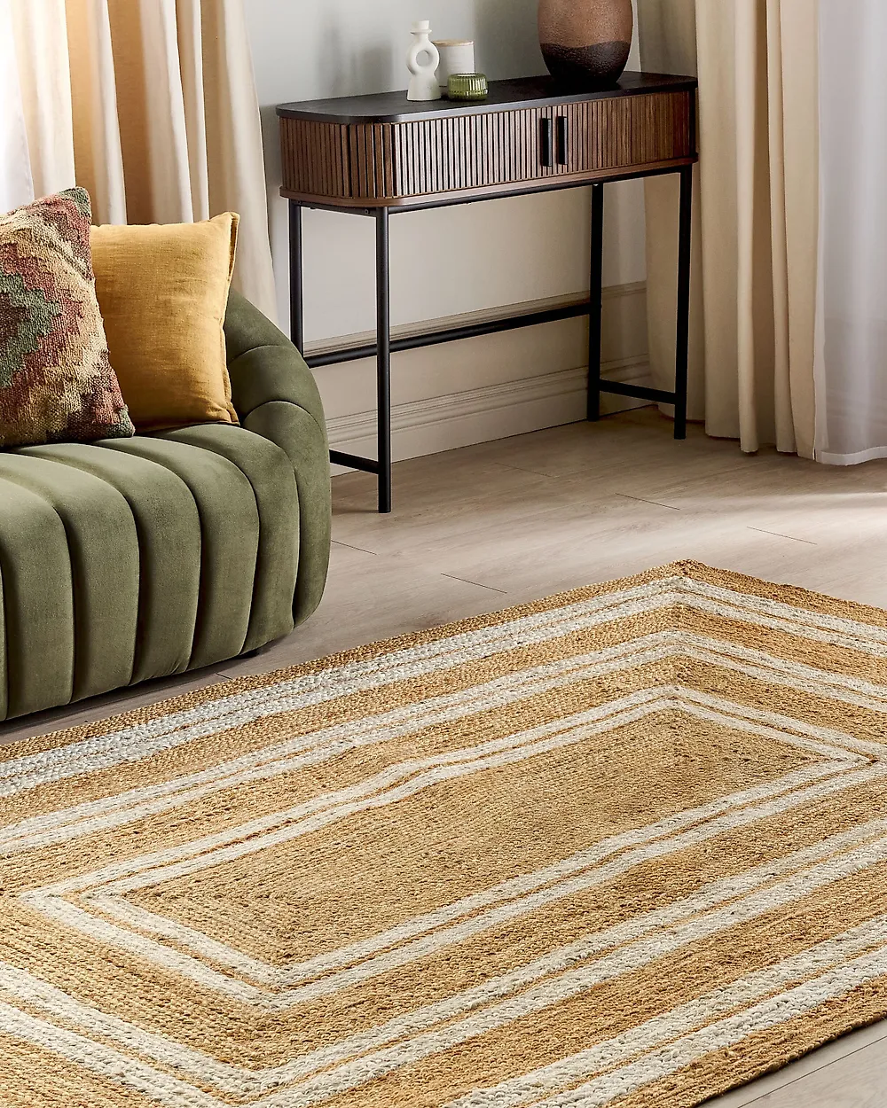 Rug ELMALI Beige 160 x 230 cm Jute_1183743