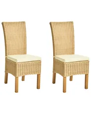 Set of 2 Dining Chairs ANDES Rattan Natural_1018427