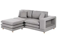 Sofa 2-Sitzer HEDEN mit Ottomane Stoff Grau_950667