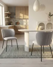 Set of 2 Dining Chairs CALERA Fabric Off-White_1055183