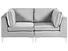Modulsofa 2-Sitzer EVJA Samtstoff Grau