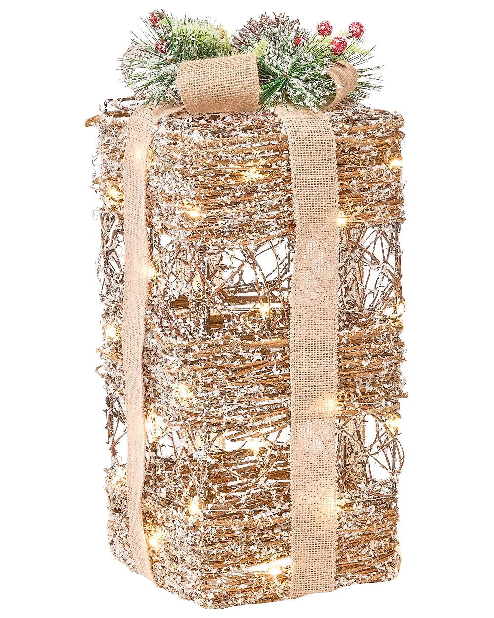 Weihnachtsdekoration 3er Set LED NAKILLA 64/54/42 cm Weihnachtsgeschenke Braun_1179711
