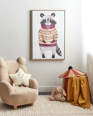 Canvas CAMPLI 63 x 99 cm Animal Motif Grey_891216