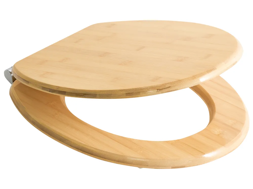 WC-Sitz CUAREIM Soft-Close-Funktion Bambus Hellbraun - Beliani.de