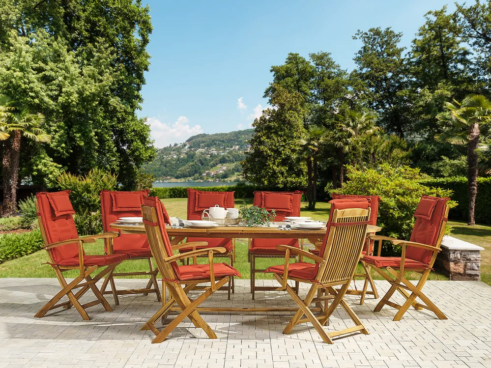 Sitzauflagen 8er Set MAUI 40 x 54 cm Dunkelrot