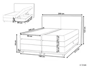 Divan Bed with Storage DYNASTY Fabric Beige 180 x 200 cm (EU Super King)_873676