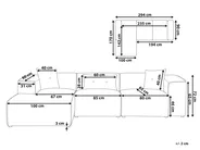 Corner Sofa 3 Seater DOLVA Corduroy Beige Right Hand_984484
