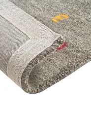 Teppich SEYMEN Grau 80 x 150 cm Gabbeh Wolle_856065