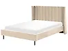 Bett mit Lattenrost Samtstoff VILLETTE 140 x 200 cm Beige