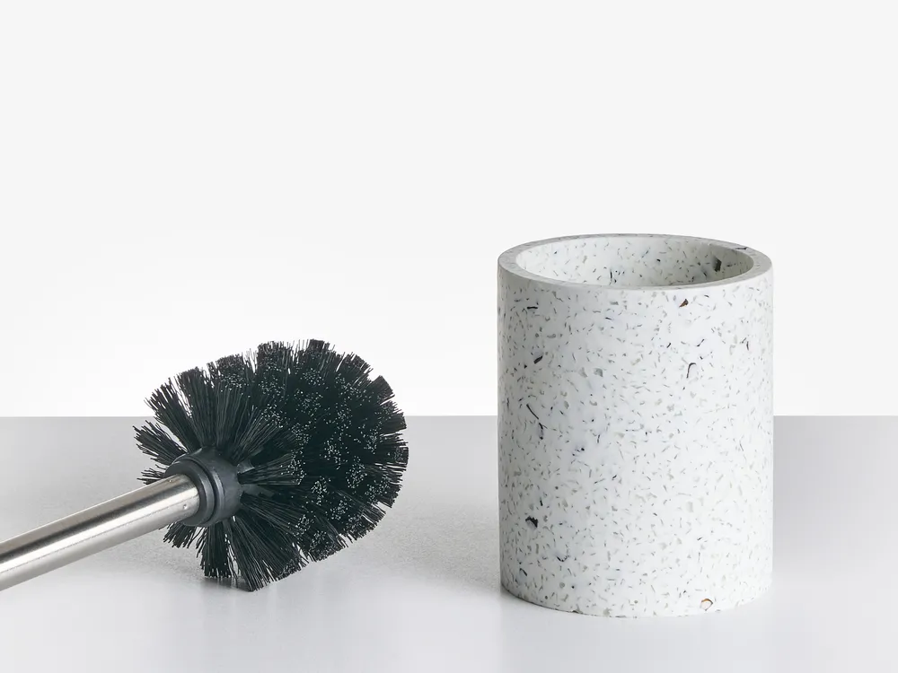 5-Piece Bathroom Accessories Set PERENE Terrazzo Effect White Terrazzo_996686