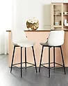 Set mit 2 Barstühlen DUBROVNIK Samtstoff Hellbeige