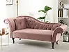 Linksseitige Chaiselongue LATTES Samtstoff Rosa