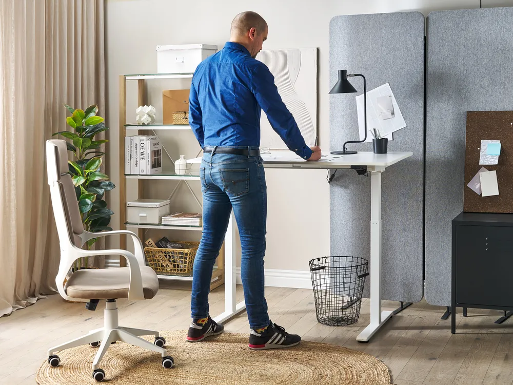 Electric Adjustable Standing Desk GRIFTON 120 cm 60 cm White_840264