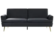 Sofa Bed 3 Seater VETTRE Velvet Black_787972