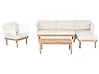 Lounge Set mit Tisch 4-Sitzer CREMONA Akazienholz Weiß linksseitig