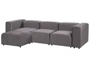 Modular Sofa 3 Seater FALSTERBO with Ottoman Velvet Taupe_919348