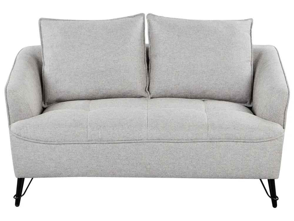 Sofa 2-Sitzer HOBRO Stoff Hellgrau
