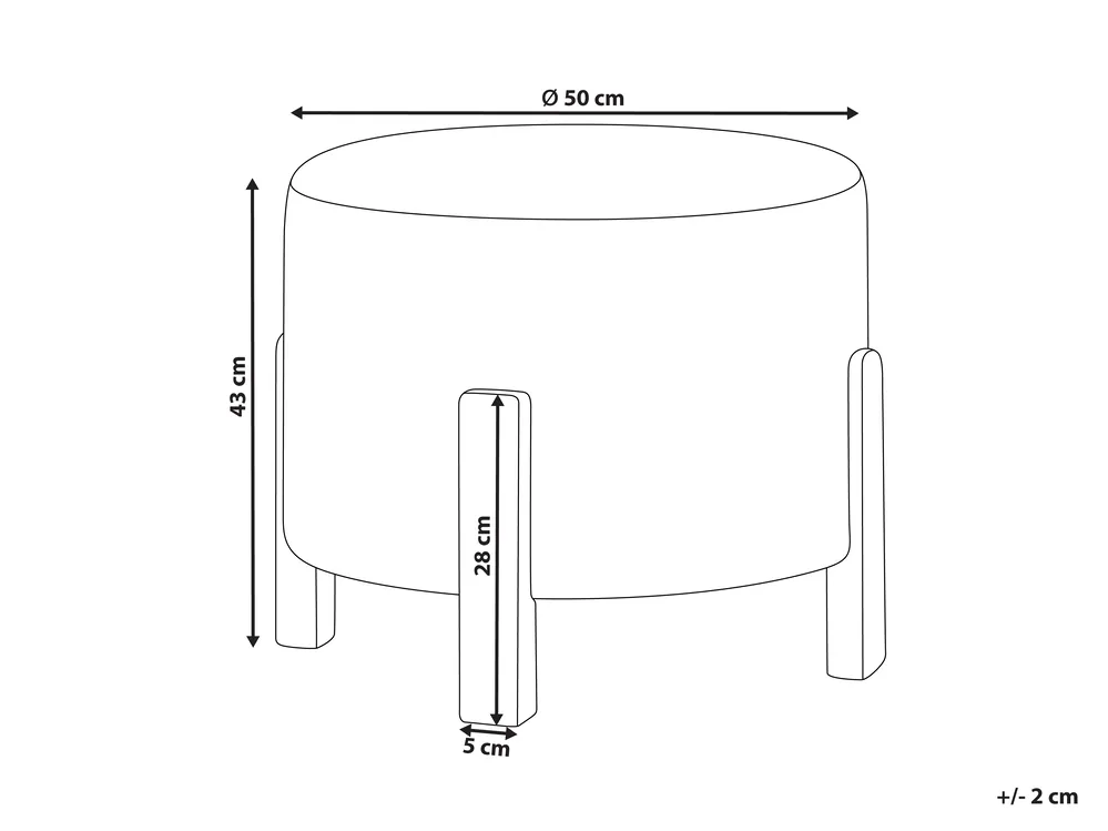 Pouf TERRY Chenillegewebe Cremeweiß_991696