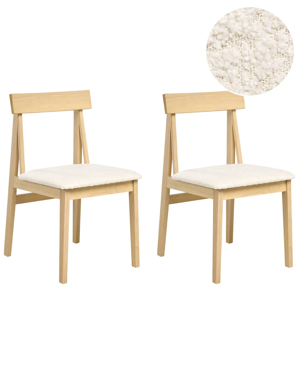 Esszimmerstuhl 2er Set ISLE Holz Hellbraun / Beige