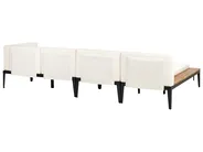 Garden Lounge Set with Table and Ottoman 4 Seater BRACCIANO Certified Acacia Wood Light Beige Right Hand_955527