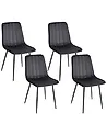Esszimmerstuhl 4er Set KALISPELL Samtstoff Schwarz