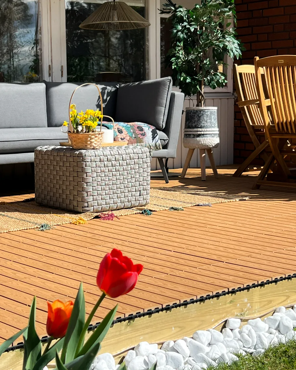 Terrassenfliesen ATESSA Holz- Plastik- Verbundstoffe (WPC) Hellbraun_983531