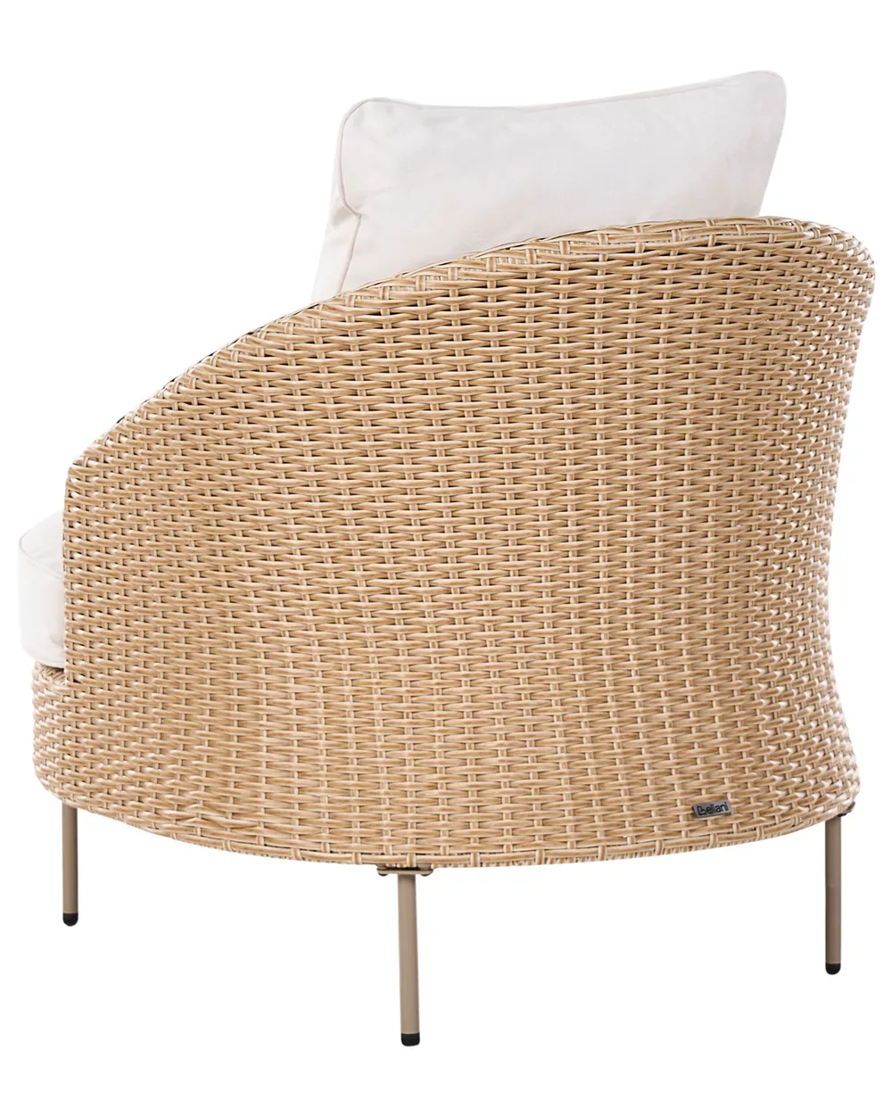 Gartensessel mit Ottomane ARCILLE Polyrattan Beige_1082715